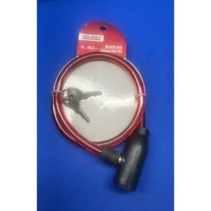 Bike‎ - Tool Bench 21" Red Bicycle Lock With Key Brand New
